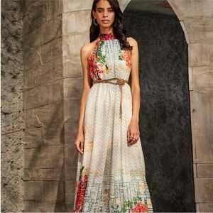 bhanuni by jyoti sleeveless patchwork lace tiered midi dress Bhanuni by Jyoti Sleeveless Patchwork Lace Tiered Midi Dress
